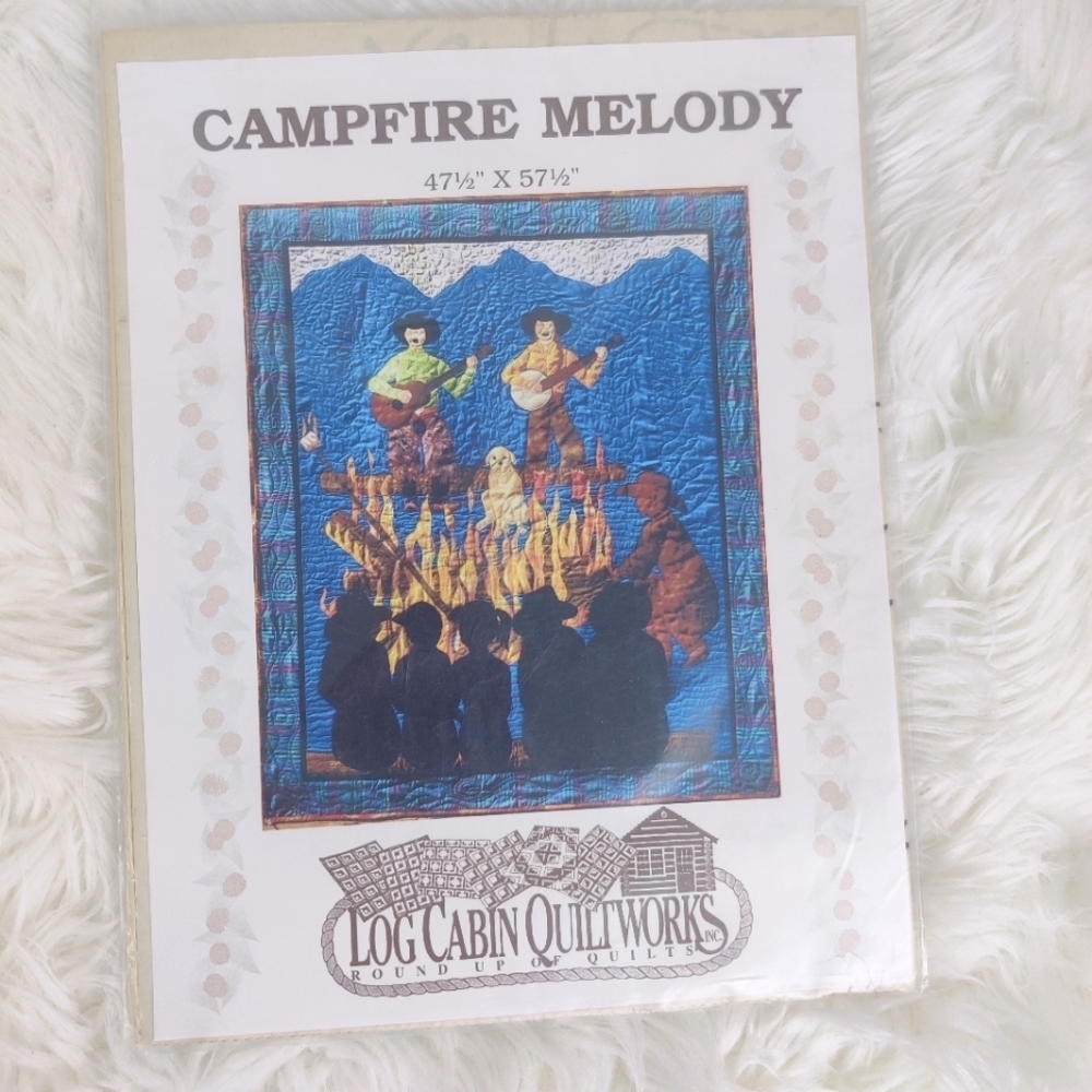 New Pattern Campfire Melody by Log Cabin Quiltworks 47.5 x 57.5 Western Guitars